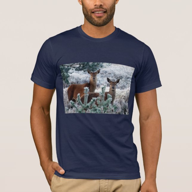 Neugier Hirsche T - Shirt (Vorderseite)