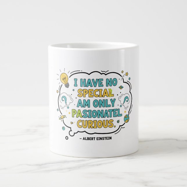 Neugier Jumbo-Tasse (Vorderseite)