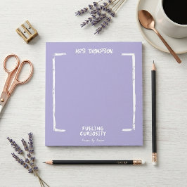Neugier Personalisiert Teacher Lavender Notizblock
