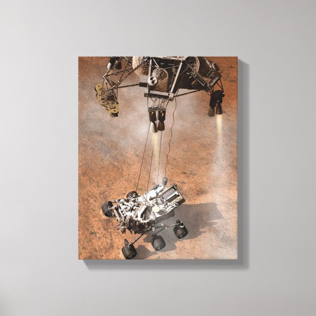 Neugier Rover Landing auf der Marsfläche. Leinwanddruck (Vorderseite)