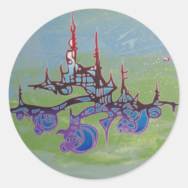 Neugier Runder Aufkleber (Vorderseite)