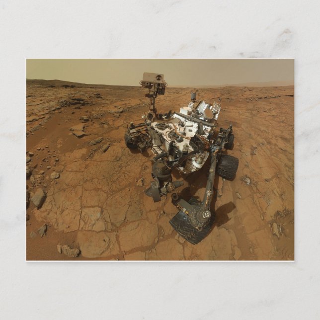 Neugier und Selbstporträt der Mars Postkarte (Vorderseite)