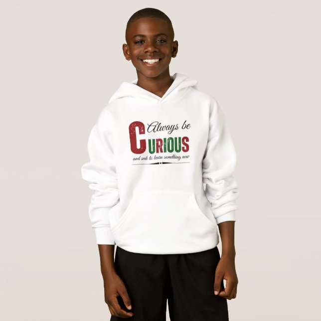 Neugierig B Hoodie (Vorne ganz)