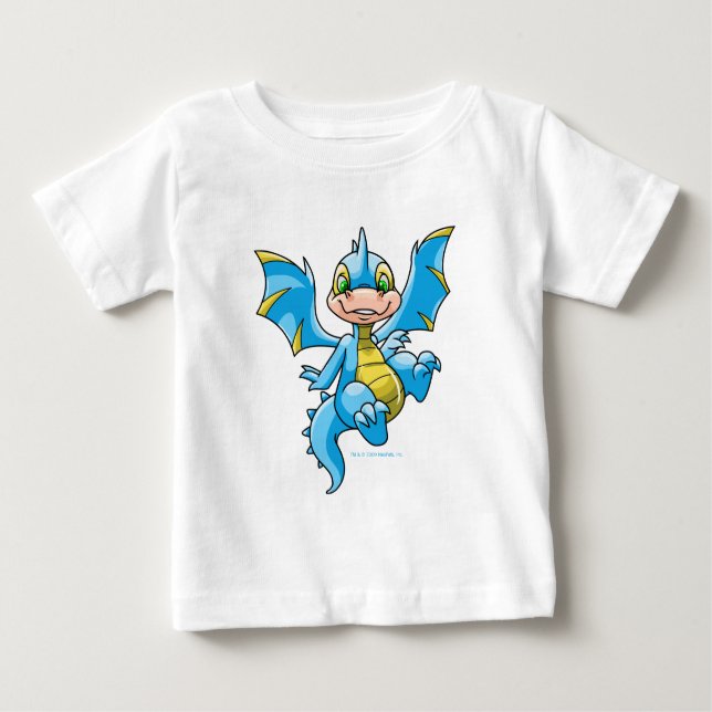 Neugierig blauer Scorchio Baby T-shirt (Vorderseite)