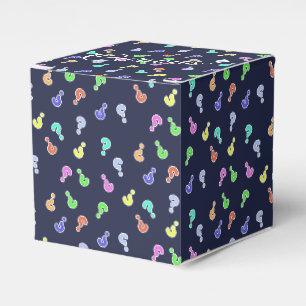 Neugierig? Farbenfrohe Fragezeichen Geschenkbox Geschenkschachtel