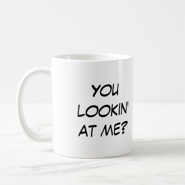 Neugierig niedlich, Sie lookin an mir? Kaffeetasse (Links)