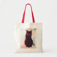 Neugierige Black Cat Tasche