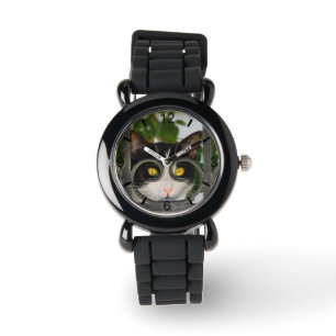 Neugierige Cat Eyes Spektakel Funny Frame Dialplat Armbanduhr
