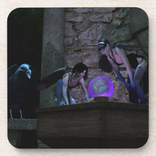 Neugierige Crow-Fee Getränkeuntersetzer