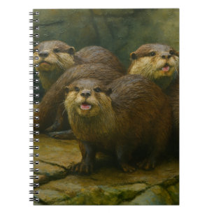 Neugierige Firma - Otter Family on Rocks Notizblock