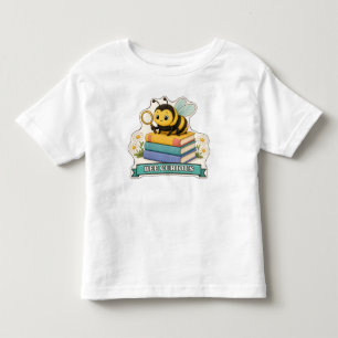 Neugierige Flauschige Biene mit Lupe Kleinkind T-shirt
