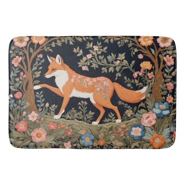 Neugierige Fox Imitate Stickereien Elegant Badematte (Vorderseite)