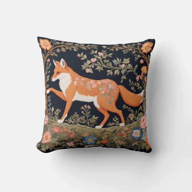 Neugierige Fox Imitate Stickereien Elegant Kissen (Vorderseite)