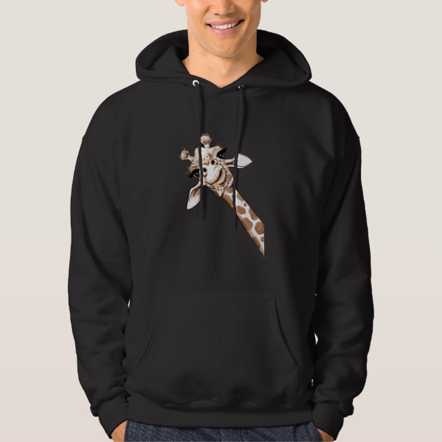 Neugierige Giraffe Funny Zoo Tierkostüm Geschenk Hoodie (Vorderseite)