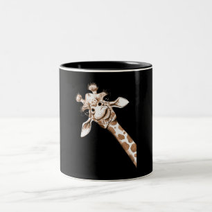 Neugierige Giraffe Funny Zoo Tierkostüm Geschenk Zweifarbige Tasse