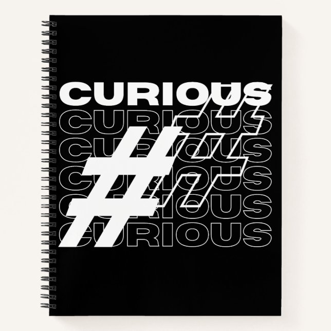 Neugierige Hashtag-Typografie Notizbuch (Vorderseite)
