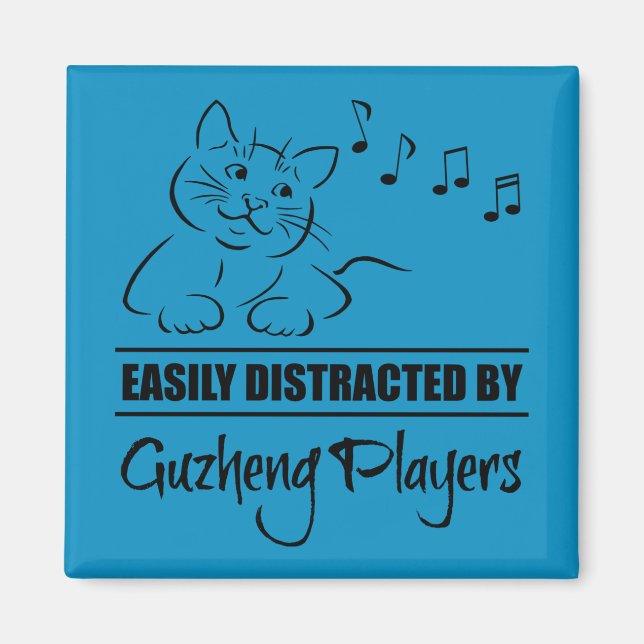 Neugierige Katze, die von Guzheng-Spielern leicht  Magnet (Vorne)