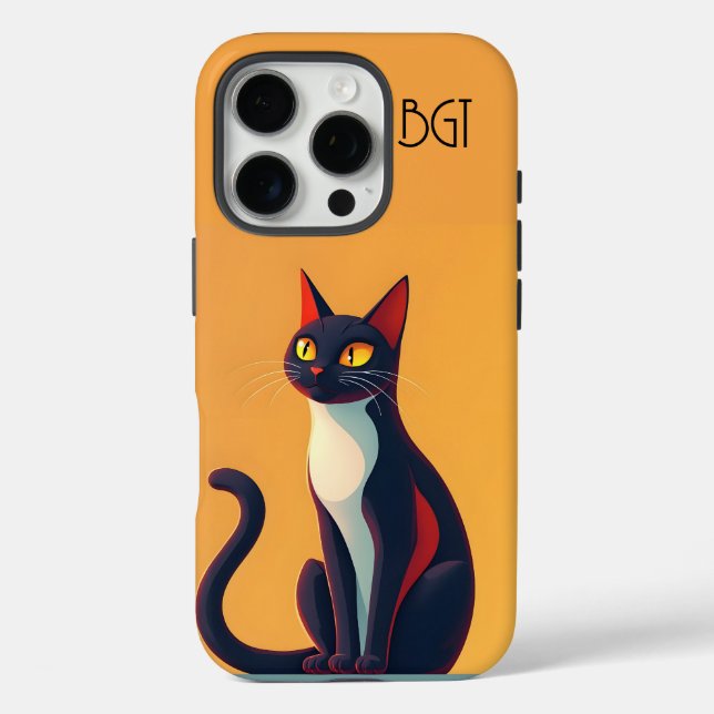 Neugierige Katze iPhone 16 Pro Hülle (Rückseite)