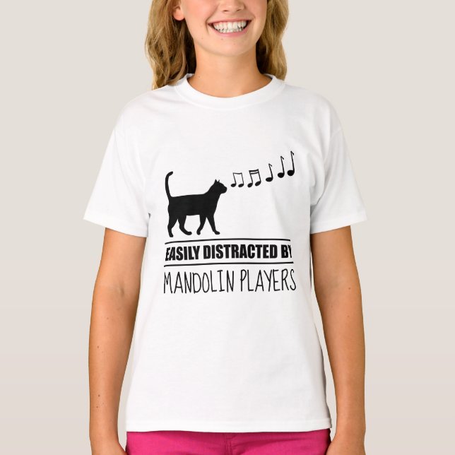 Neugierige Katze, leicht abgelenkt von Mandolin-Sp T-Shirt (Vorderseite)
