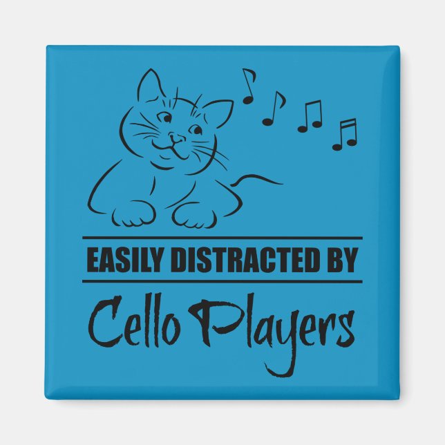 Neugierige Katze, leicht von Cello-Spielern abgele Magnet (Vorne)
