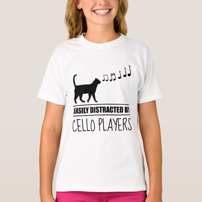 Neugierige Katze, leicht von Cello-Spielern abgele T-Shirt (Vorderseite)