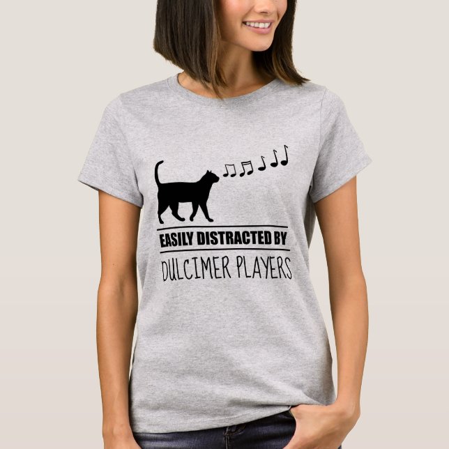 Neugierige Katze, leicht von Dulcimer-Spielern abg T-Shirt (Vorderseite)