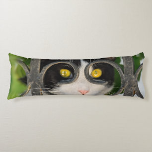 Neugierige Katze mit Spektakeln Funny Pet Foto Seitenschläferkissen