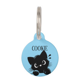 Neugierige Katze Personalisiert  Haustiermarke