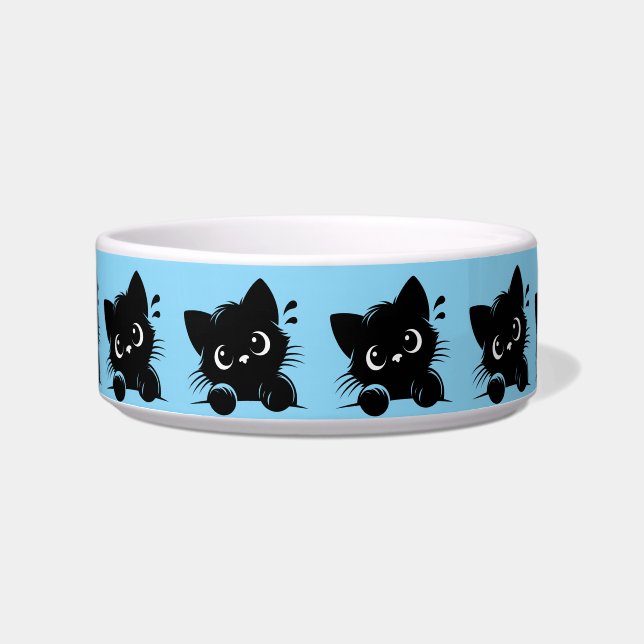 Neugierige Katze Personalisiert  Napf (Vorderseite)