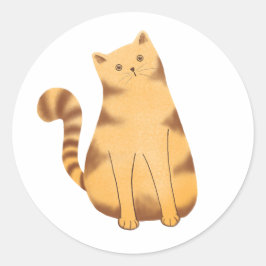 Neugierige Katze Runder Aufkleber
