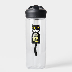 Neugierige Katze schwarz gelb Trinkflasche