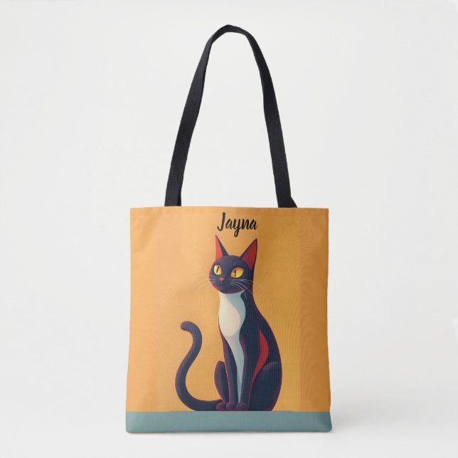 Neugierige Katze Tasche (Vorderseite)