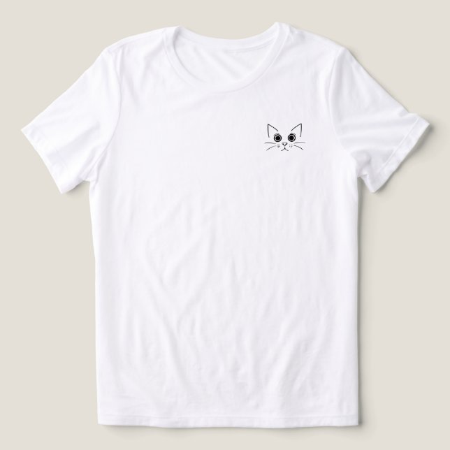 neugierige Katze Tri-Blend Shirt (Design Vorderseite)