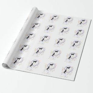 Neugierige Katze und Laufhund Geschenkpapier