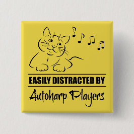 Neugierige Katze von Autoharp-Spielern leicht abge Button