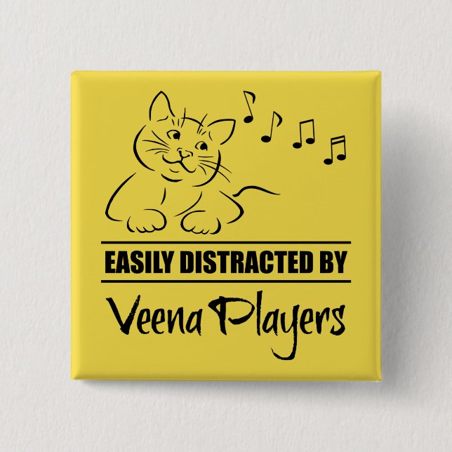 Neugierige Katze von Veena-Spielern leicht abgelen Button (Vorderseite)