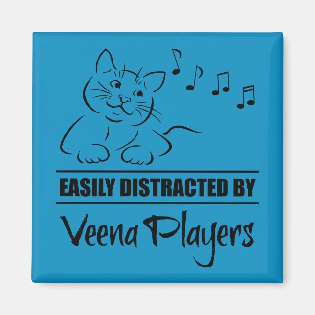 Neugierige Katze von Veena-Spielern leicht abgelen Magnet (Vorne)