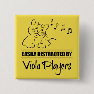Neugierige Katze von Viola Players leicht abgelenk Button