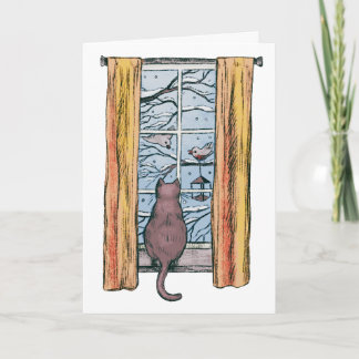 Neugierige Katze Winter Chill Vibes Verspäteter Ge Karte