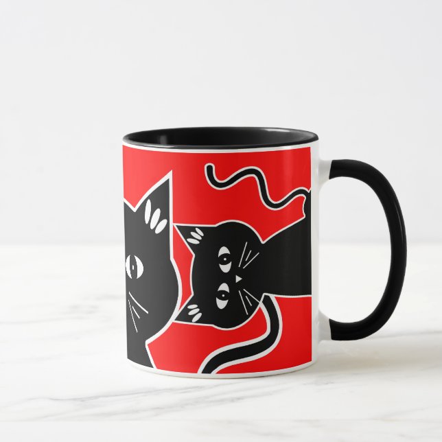 Neugierige Katzen behalten ein Auge auf Ihnen! Tasse (Rechts)