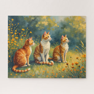 Neugierige Katzen im Garten