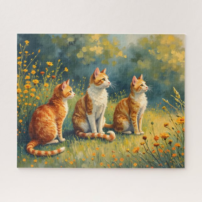Neugierige Katzen im Garten (Horizontal)