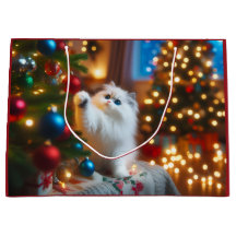 Neugierige Katzen-Weihnachts-Geschenktasche