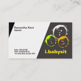 Neugierige Kindergesichts-Babysitter-Visitenkarte Visitenkarte