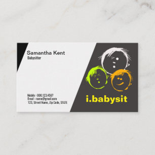 Neugierige Kindergesichts-Babysitter-Visitenkarte Visitenkarte