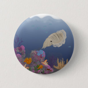 Neugierige Kopffüßer Button