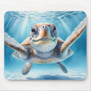 Neugierige Meeresschildkröte-Mousepad Mousepad