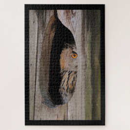 Neugierige Owl Peeking von Zuhause
