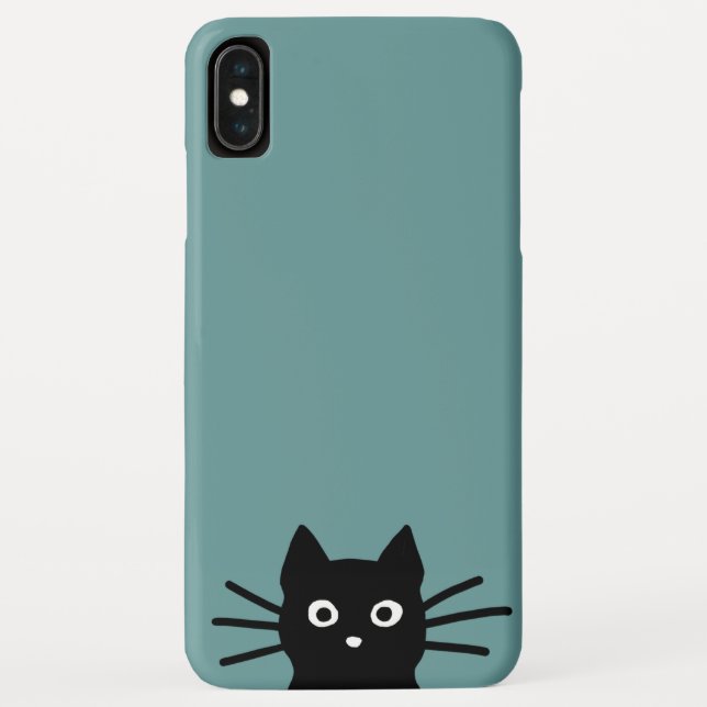 Neugierige Peeking Black Kitty Cat | Funny Cat Fac Case-Mate iPhone Hülle (Rückseite)