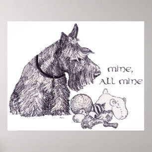 Neugierige schottische Terrier Mine, alles meine Poster